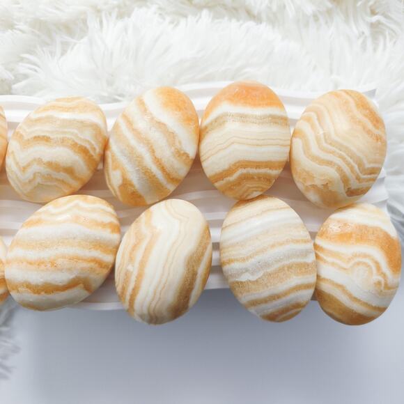 You Choose Orange Calcite Palm Stone - Picture 3 of 10